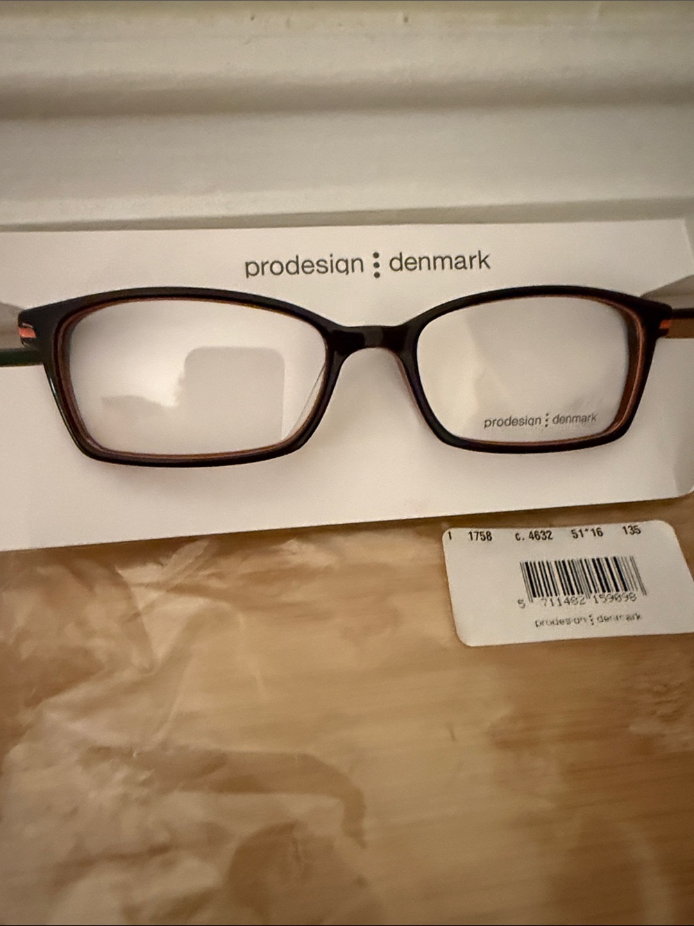 Prodesign Denmark 1758 c.4632 Rectangular Plastic Full Rim 51-16-135 Small Frame